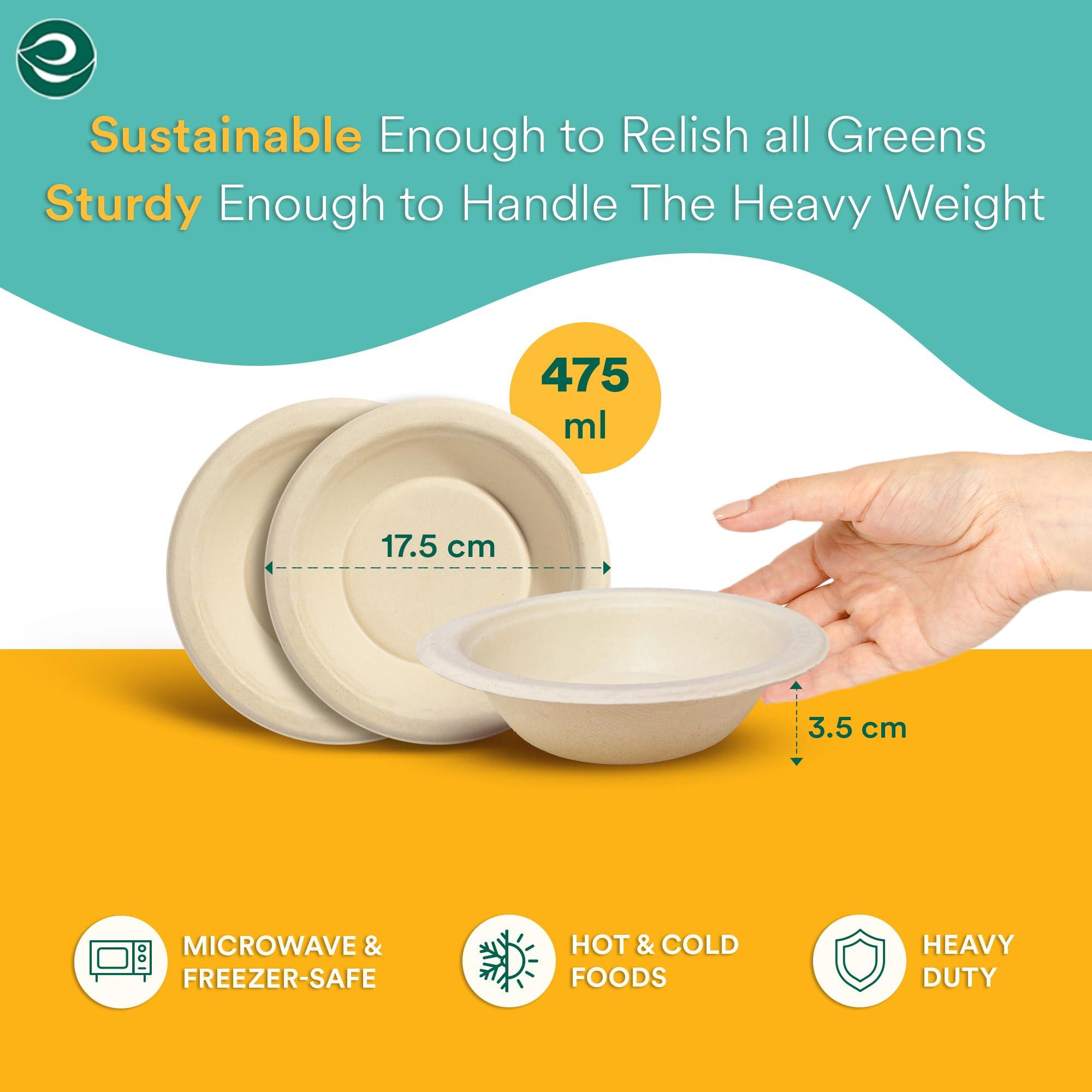 ECO SOUL ECO SOUL 100% Compostable 16 Oz Soup Bowls [100-Pack] Disposable dessert bowls I Heavy duty paper bowl I Eco-friendly salad bowl I Biodegradable large Bowls