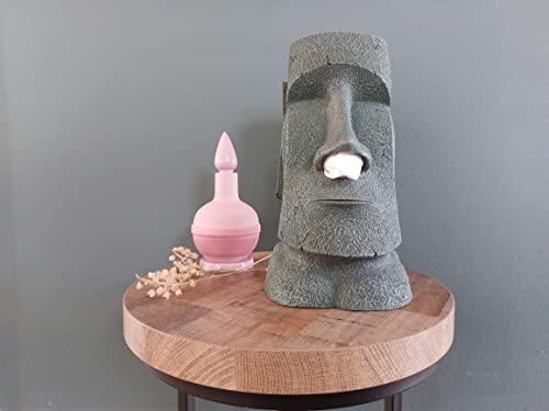 Rotary Hero Rotary Hero - Moai Tissue Box Holder for Bathroom, Bedroom Dressers, Night Stands, Desks and Tables - Grey