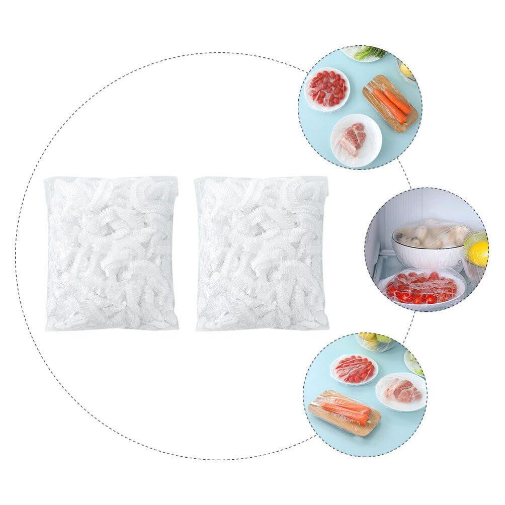 MARURY MARURY Elastic Food Bowl Covers 200pcs Plastic Food Cover Disposable Kitchen Food Storage Covers Plastic Cover Kitchen Plastic Wrap for Bowls Pots Cookware Food Dish Cap