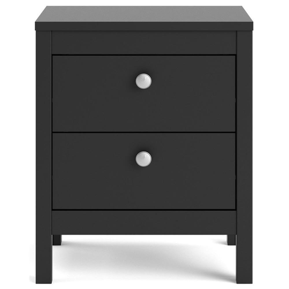 Tvilum Tvilum, Black Matte Madrid 2 Drawer Nightstand