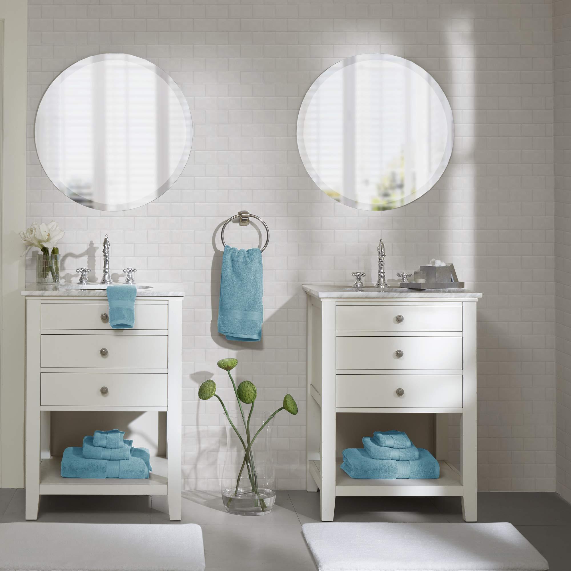 MADISON PARK SIGNATURE Madison Park Signature 800GSM 100% Cotton Luxury Turkish Bathroom Towels ,Oversized Linen Cotton Bath Towel Set , 8-Piece Include 2 Bath Towels, 2 Hand Towels & 4 Wash Towels , Aqua