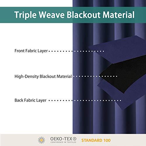 BONZER BONZER Room Divider Curtain Total Privacy Wall Extra Wide Thermal Insulated Blackout Curtains for Slide Window, 96L x 150W Inch (8L x 12.5W ft), 1 Panel, Navy