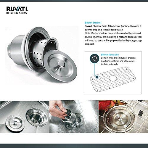 Ruvati Ruvati 35" Triple Bowl Undermount 16 Gauge Stainless Steel Kitchen Sink - RVH8500
