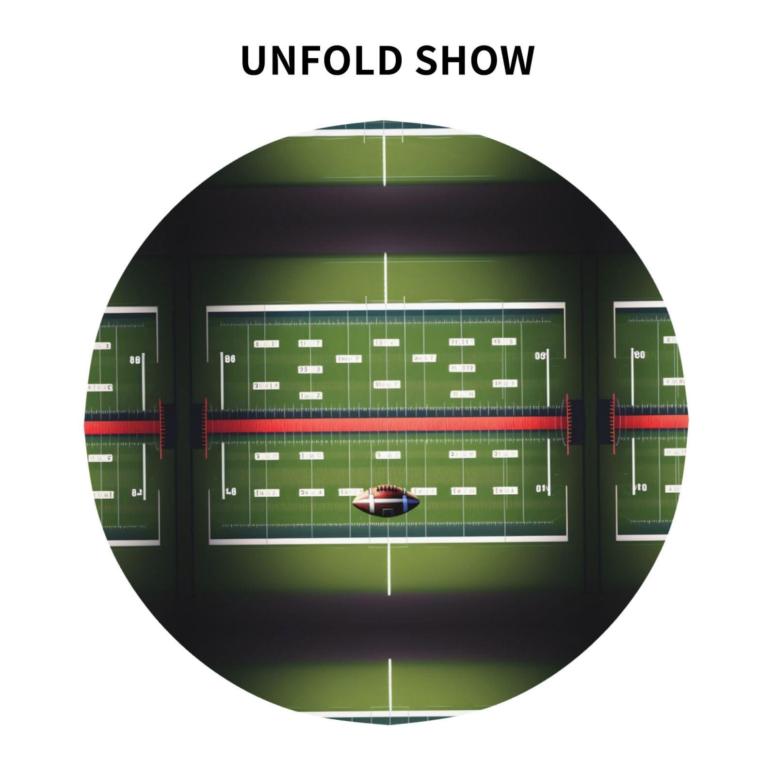 FRESQA American Football Field and Ball Round Tablecloth - 60 Inch Polyester Table Cloth Decorative Fabric Table Cover for Dining Table