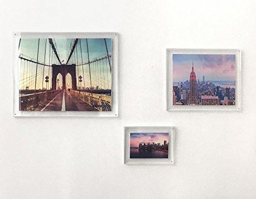 Isaac Jacobs International Isaac Jacobs 11x14 Wall-Mountable Clear Acrylic Picture Frame, Magnetic Photo Frame, Made for Gallery Display, Wall Space, Wall Décor, Art, Home or Office