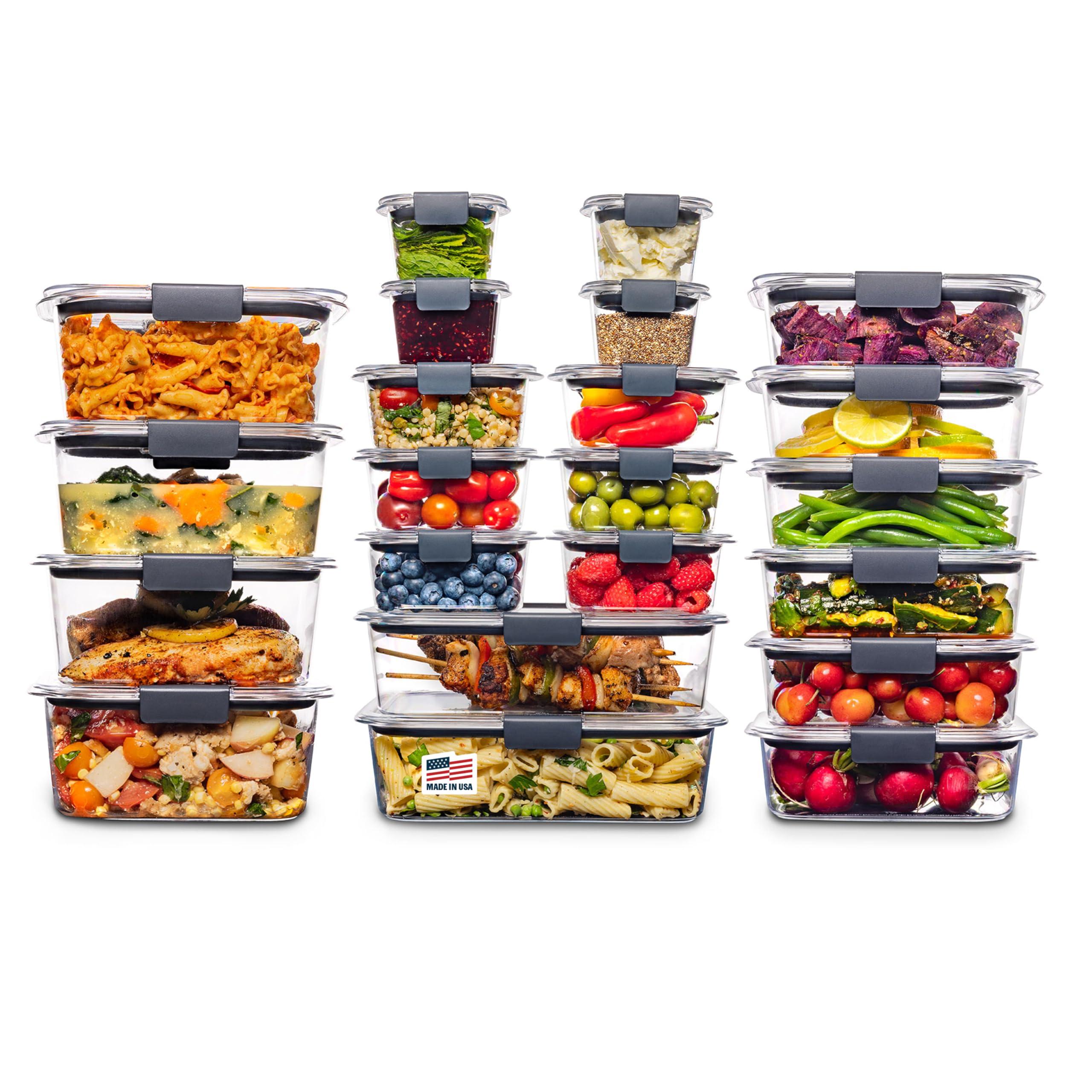 Rubbermaid Rubbermaid Brilliance BPA Free 44-Piece Food Storage Containers Set, Airtight, Leak-Proof, with Lids for Meal Prep, Lunch, and Leftovers