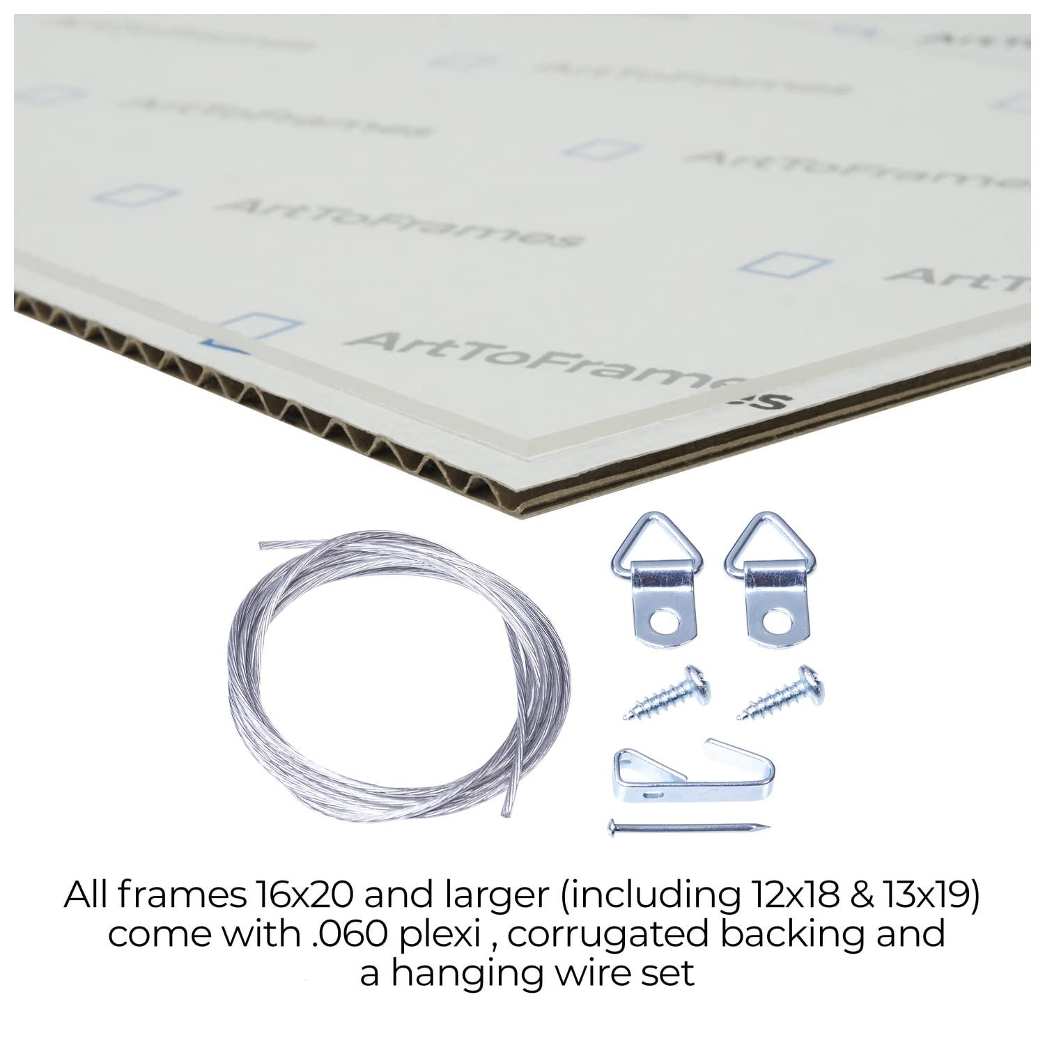 ArtToFrames ArtToFrames 18x26 Inch Multi Picture Frame, This 0.75 Inch Custom Poster Frame is Silver - Comes with Economy Acrylic and Corrugated Backing (2WOMD9330-18x26)