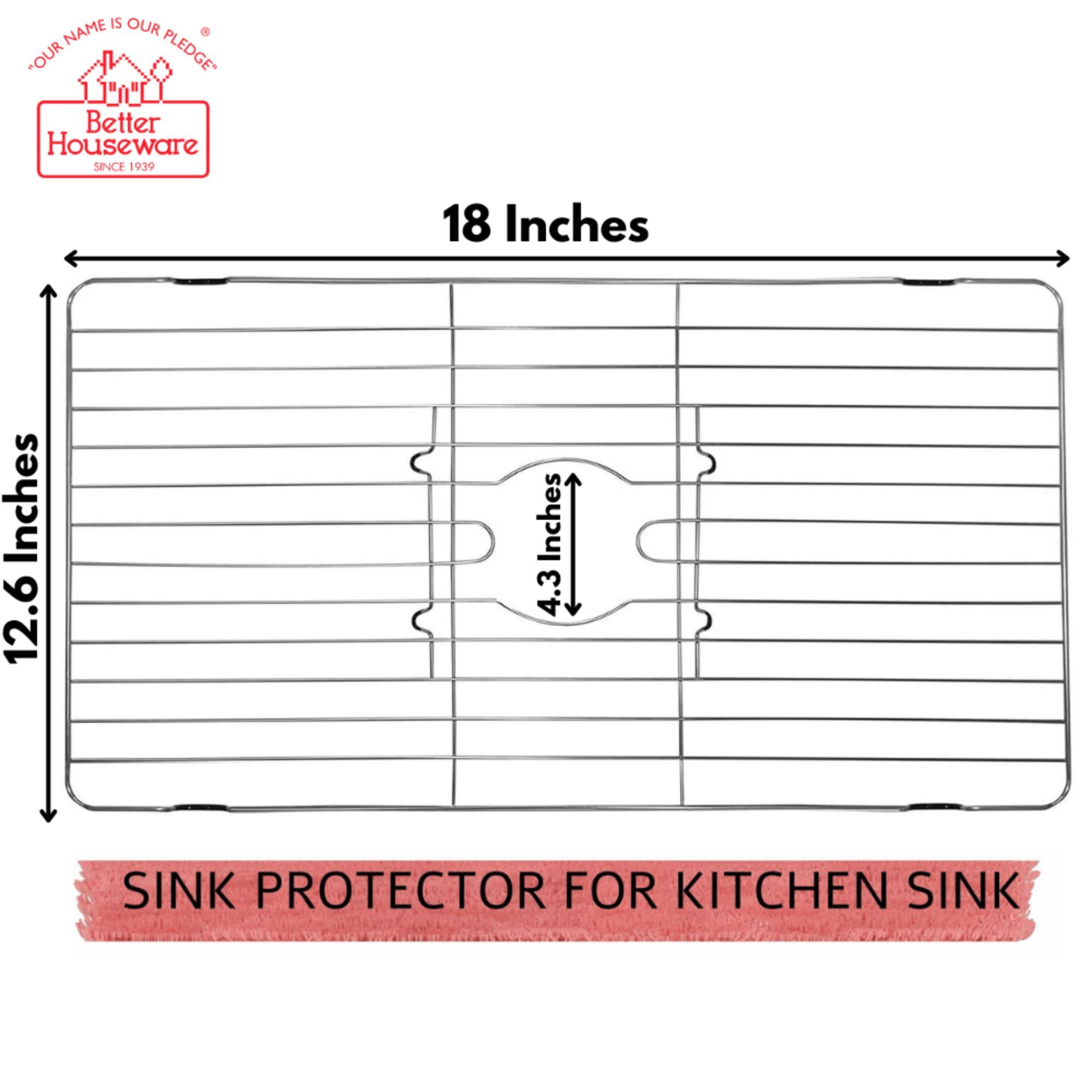 Better Houseware Better Houseware Stainless Steel Sink Protector Sink Mat Stainless Steel Sink Rack for Bottom of Sink Protectors for Kitchen Sinks 18 x 12 x 1