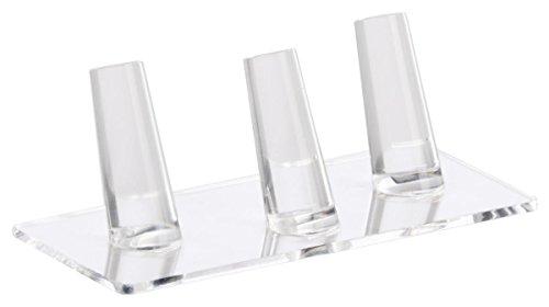 Displays2go Displays2go Angled Ring Holder Display Stand, Clear/Acrylic Black, Set of 4