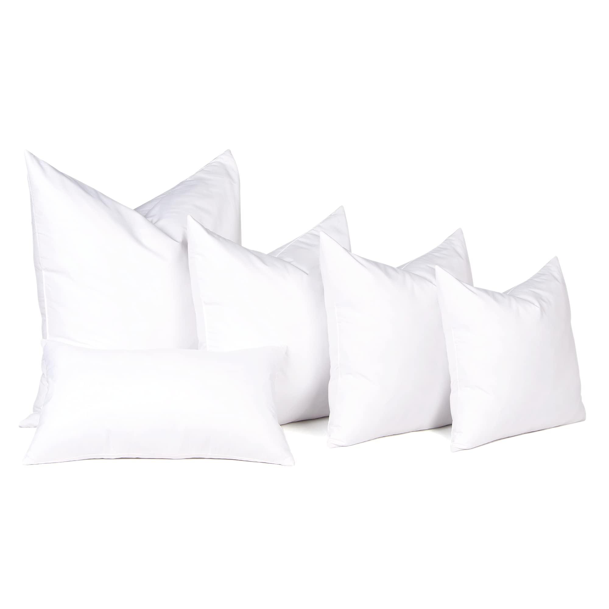 puredown puredown Feather Throw Pillow Inserts 22 x 22 (Pack of 2, White), Big Throw Pillows for Floor, Couch, Bed, Machine Washable