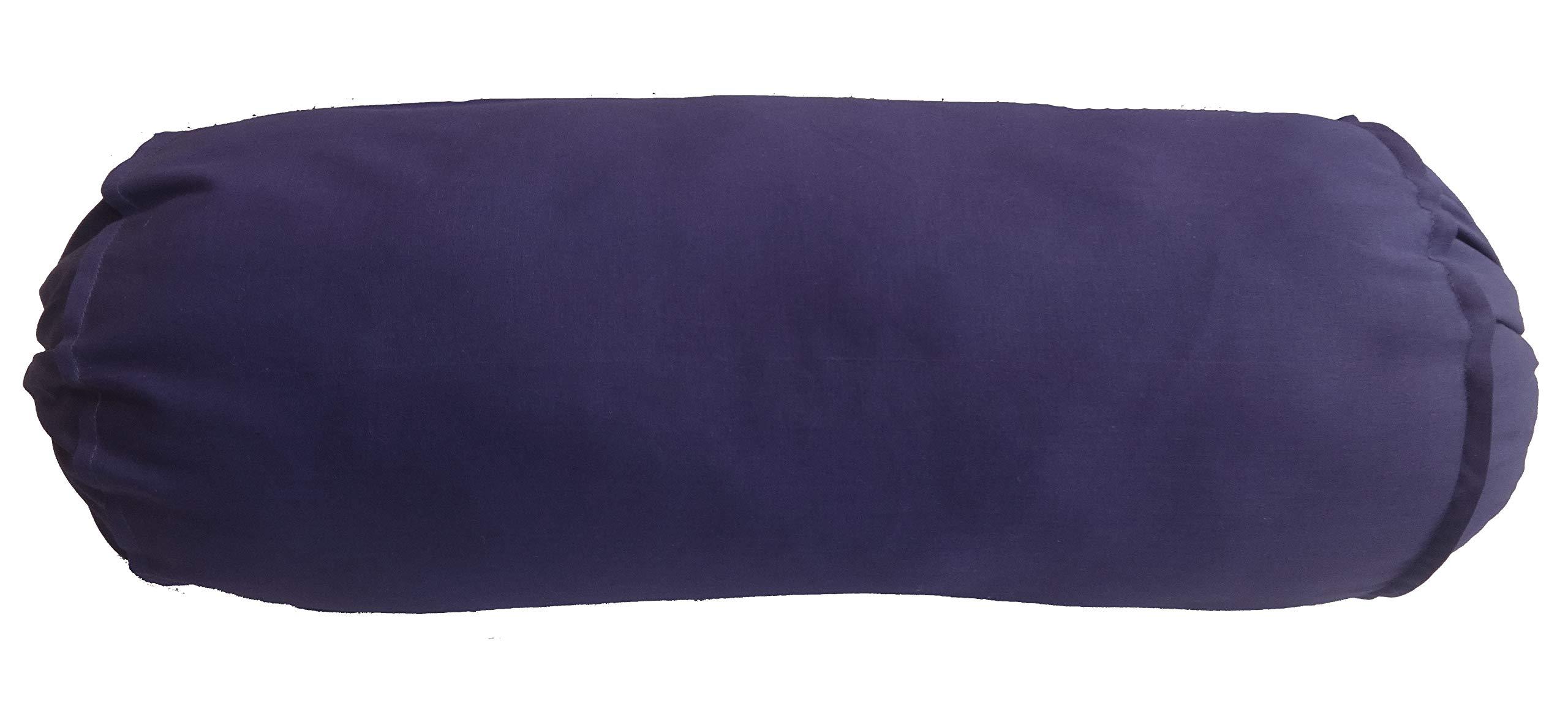 Saffron Navy Blue Bolster Pillowcase - Neck Roll Round Bolster Cover for Bed Sofa Chair Couch Lounge Cotton 6\" Diameter x 34\" Long (15 cm Diameter x 86 cm Long) Removable Cover