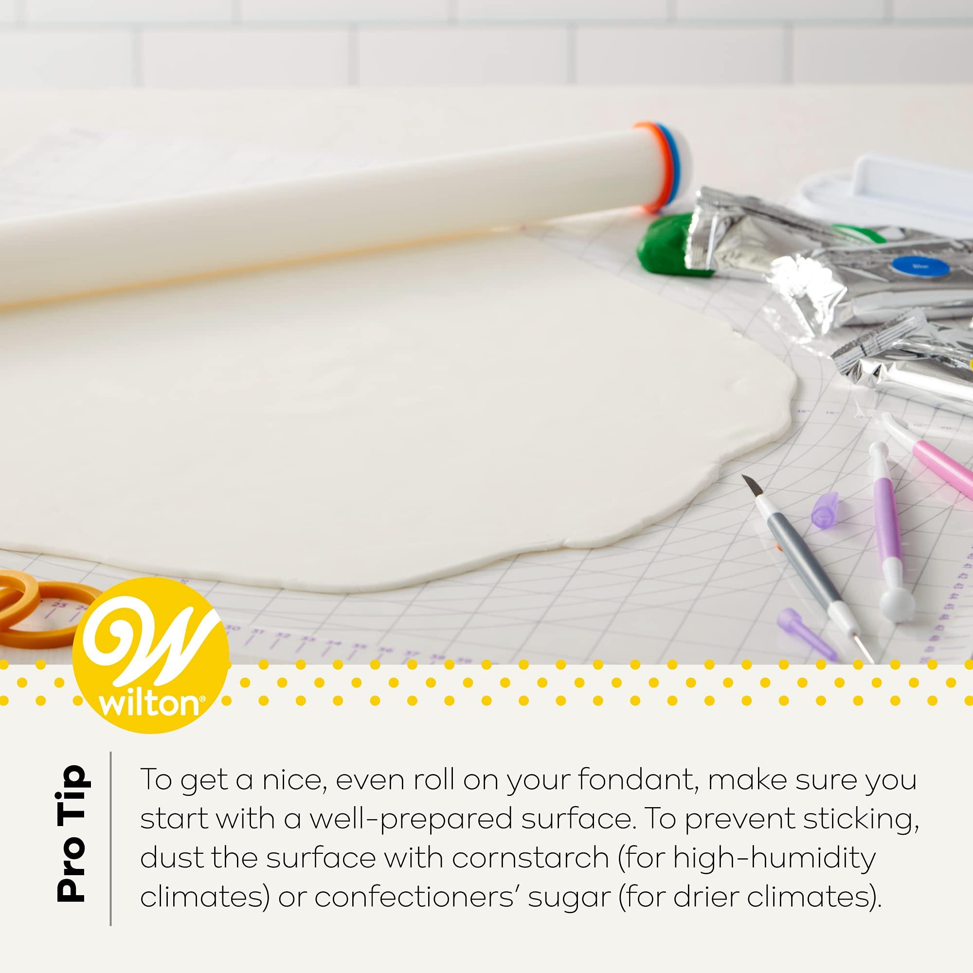 Wilton Wilton Large Fondant Rolling Pin with Guide Rings - Fondant Roller Ideal for Rolling Large Amounts of Fondant on Tiered Cakes, 20-Inch