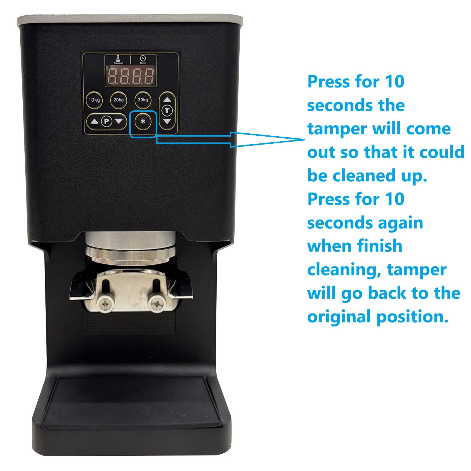 B&Q Electronic Automatic Coffee Tamper Machine - Precision Press for Perfect Espresso for Home & Commercial. Adjustable Pressure, Multi-Tamp, Hands Free Operation, Height Adjustable for Wide Range (Black)