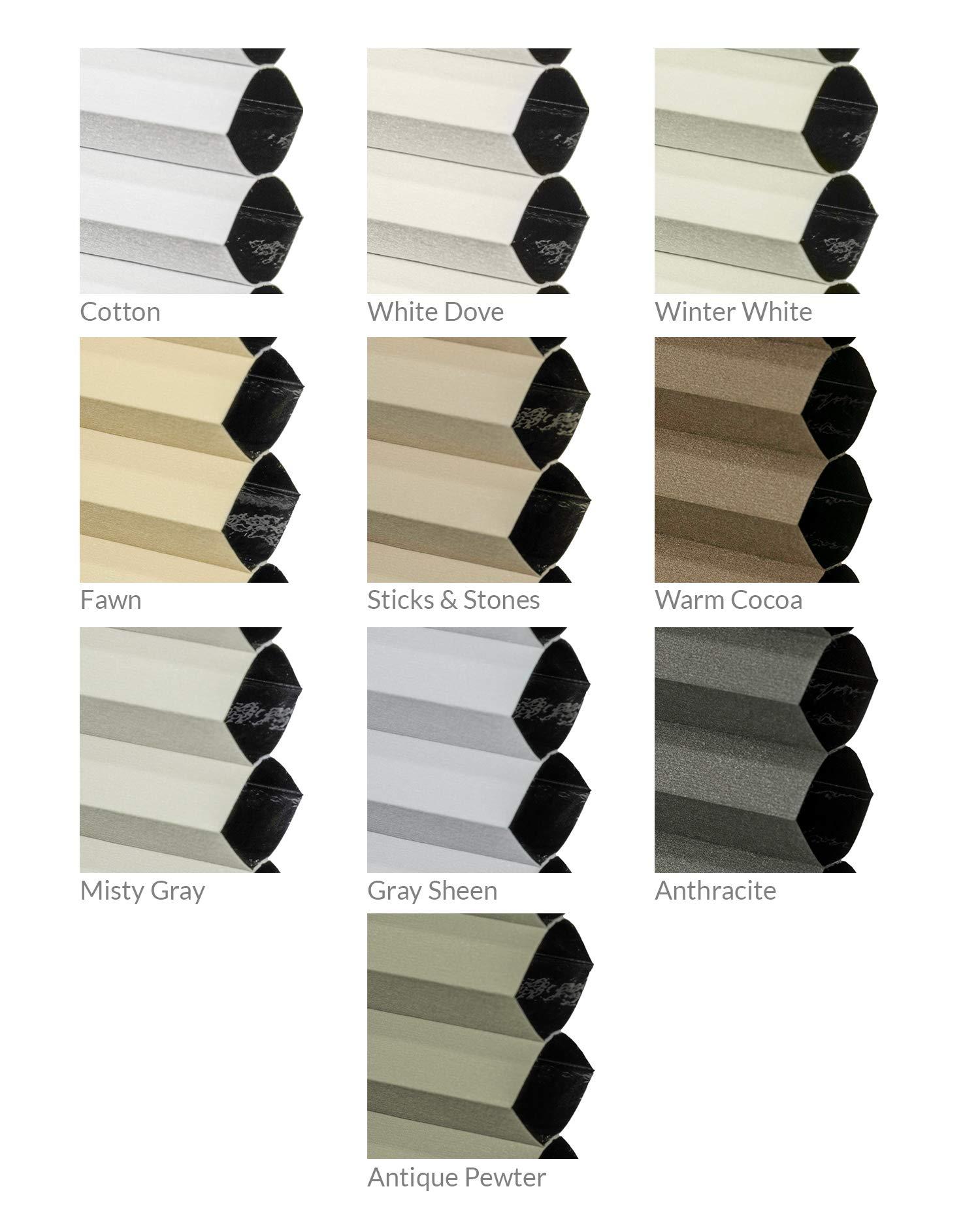 CHICOLOGY Custom Made Cordless Cellular Shades, Winter White (Blackout) Inside Mount,W:25" xH:72"