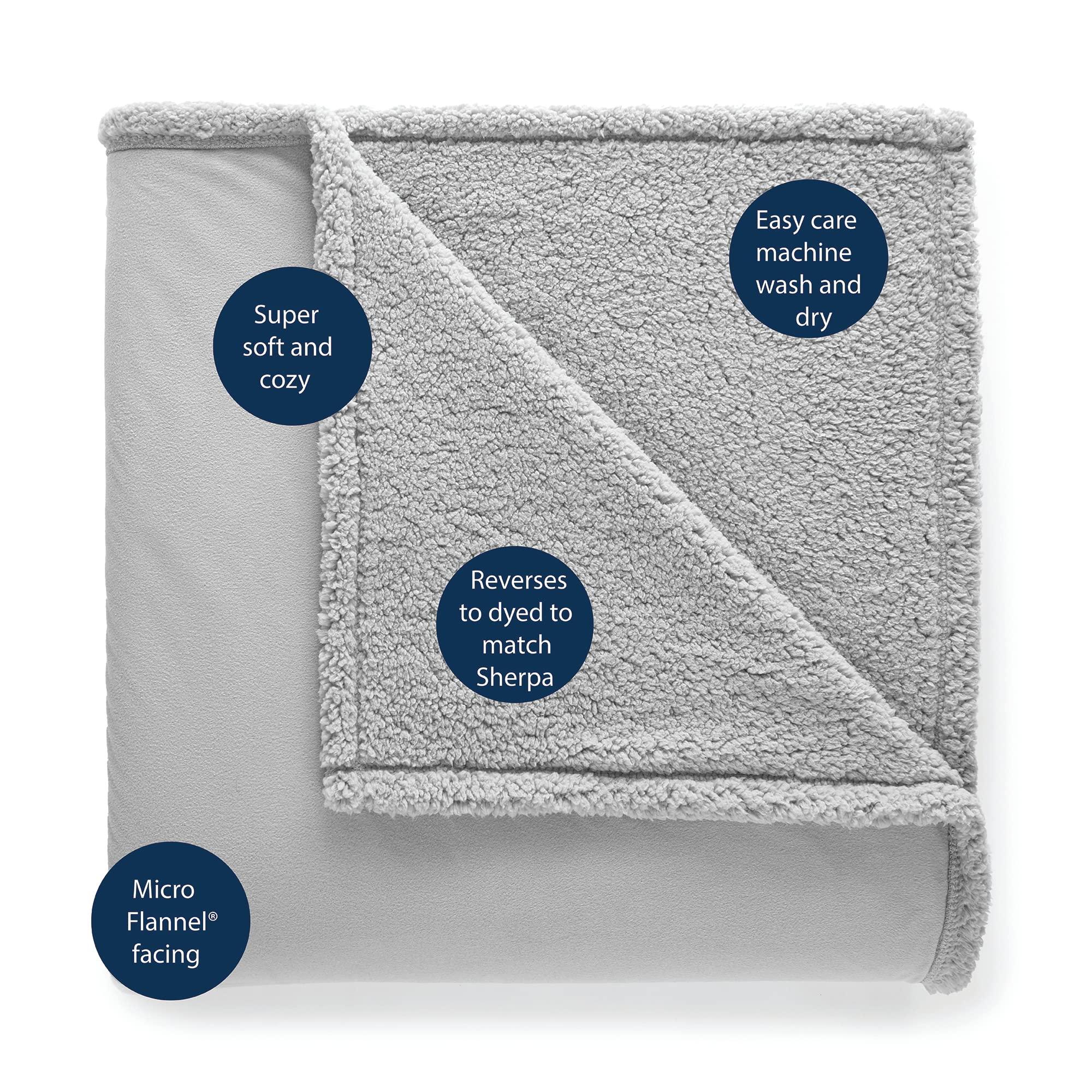 Thermee Thermee Micro Flannel Heavy Blanket with Sherpa Back for Cold Weather Full/Queen-Size Super Soft, Cozy Blanket Luxurious Throw Blanket for Comfort and Warmth Durable Design-Frosted Berries
