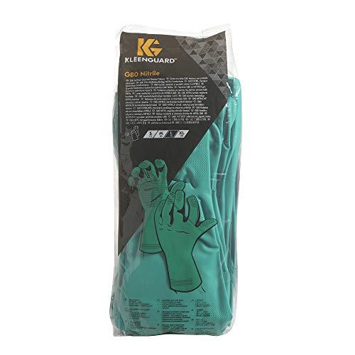 KLEENGUARD KLEENGUARD G80 Nitrile Chemical Resistant Gloves (94446), Green, Medium (8), 13” Long, 15 Mil, 60 Pairs/ Case, 5 Packs of 12 Pairs