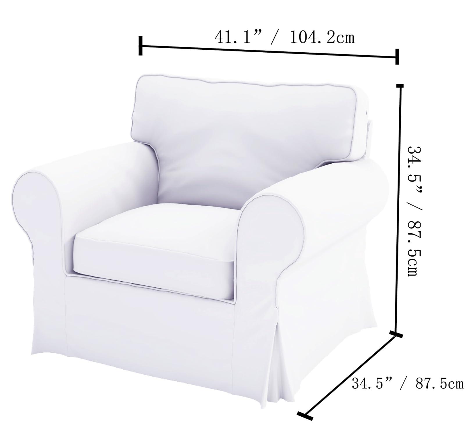 Custom Slipcover Replacement Cotton Ektorp Chair Cover Replacement is Custom Made Compatible for IKEA Ektorp Armchair Cover, The Slipcover Set Only Fits Ektorp Chair (Light Gray Chair)