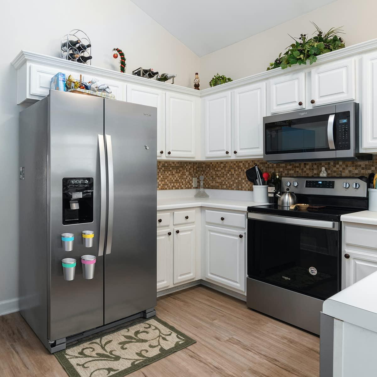 SOPHICO SOPHICO Magnetic Hanging Cups for Toddlers Kids and Adults, Hanging Cup on Fridge or Watercooler, for Independent Drinkers (MIX-12oz, Stainless Steel)