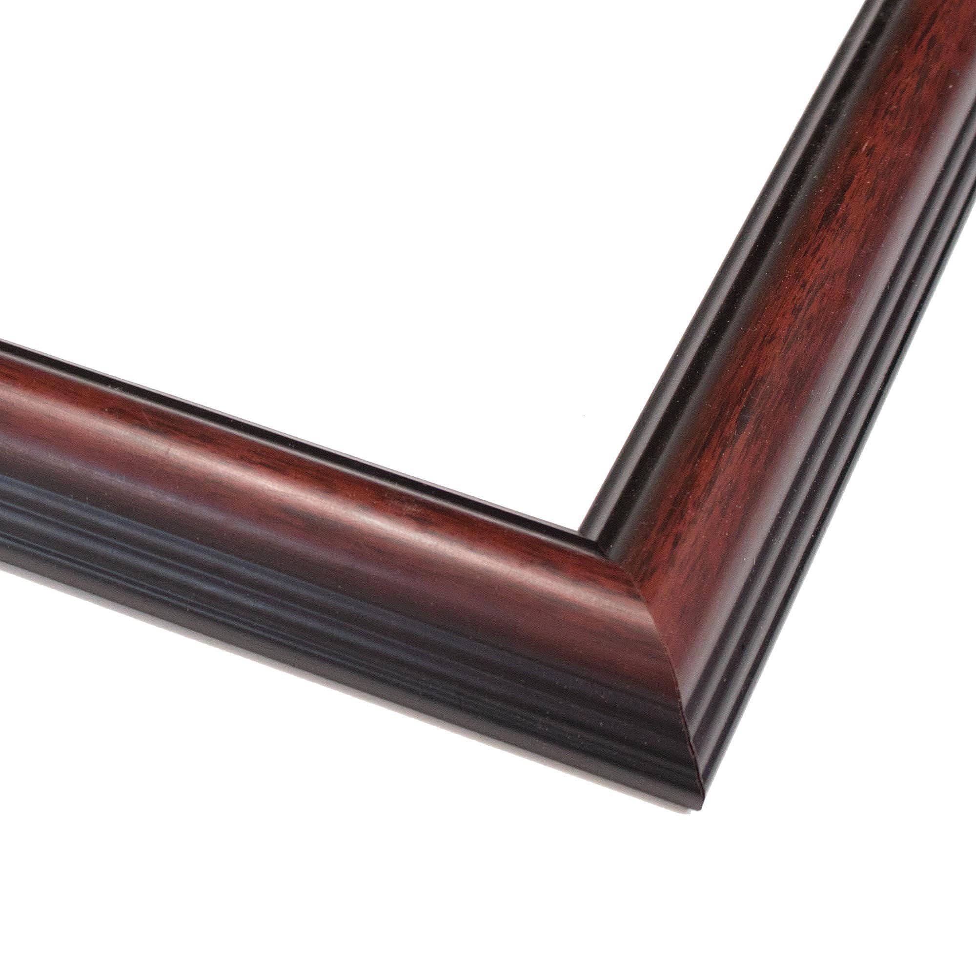 CustomPictureFrames.com 48x14 Frame Executive Brown Round Mahogany Finish Solid Wood Picture Frame | 1.25 Inch Moulding Width | Seeley Frame Complete with UV Acrylic Plexiglass, Foam Board Backing & Hanging Hardware