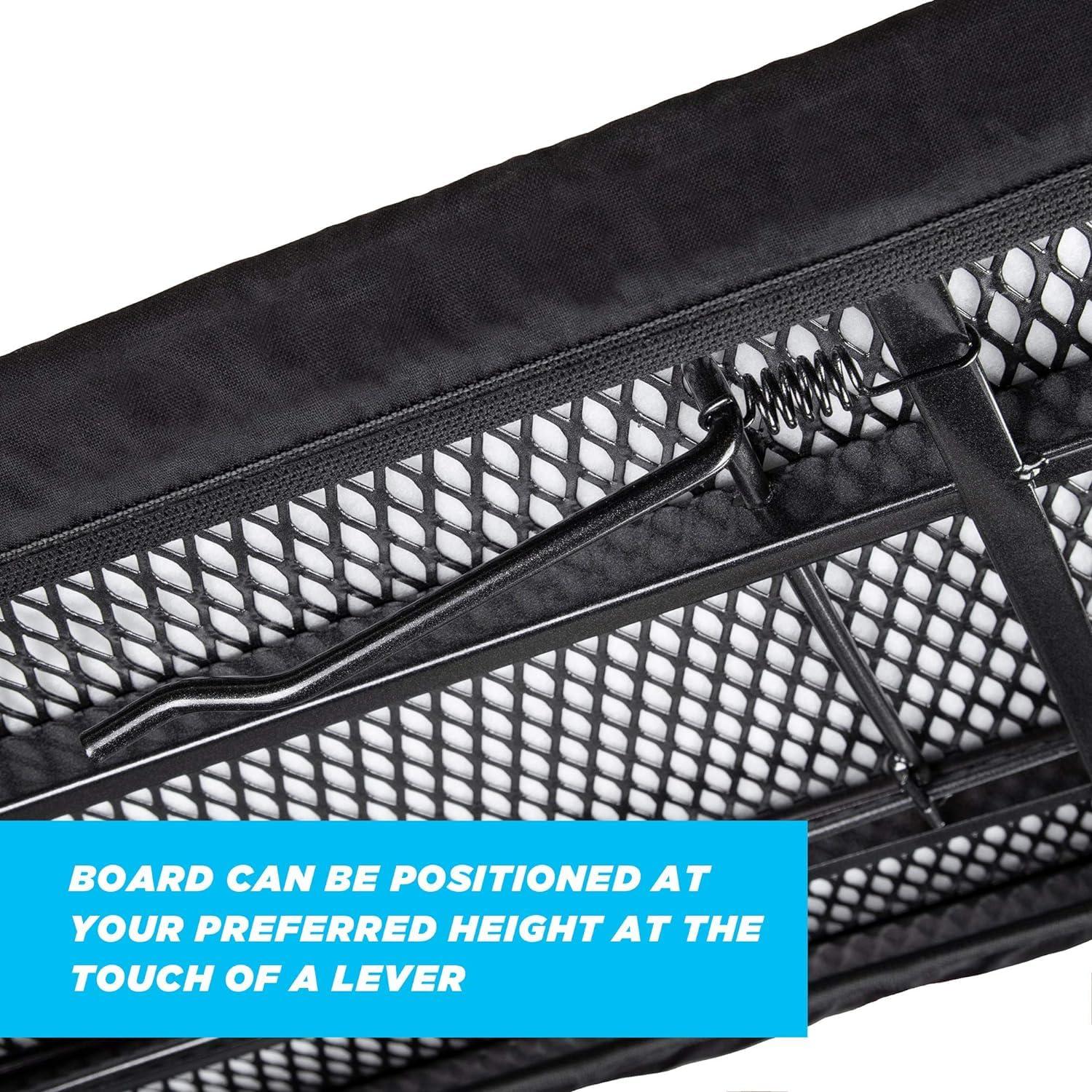 Minky Minky Homecare Ergo Plus Prozone Ironing Board Made in UK Freestanding Full Size Iron Table with Heat Reflective Cover, Thick Felt Underlay and Large 48" x 15" Ironing Surface (Gunmetal and Blue)