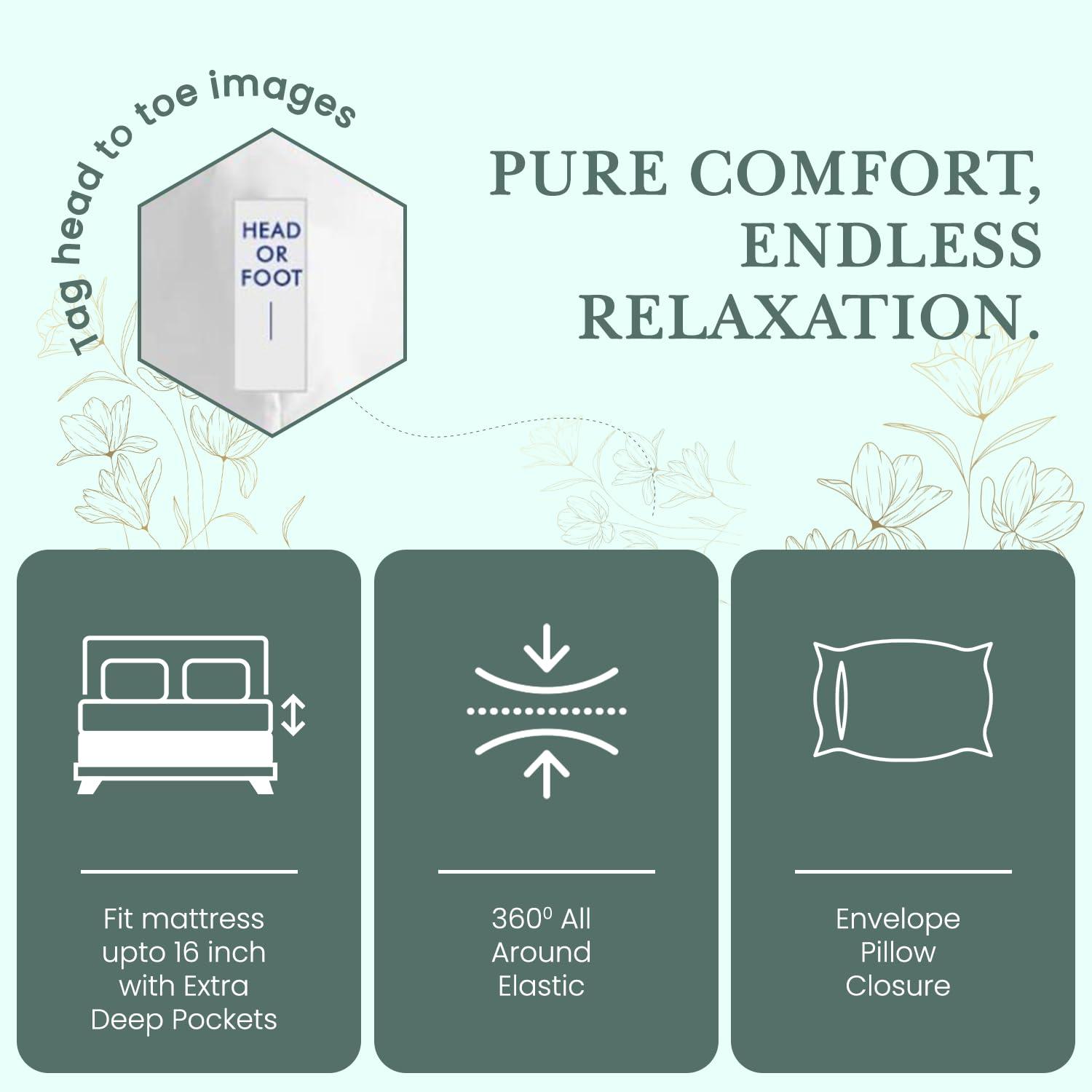 FEATHER & STITCH NEW YORK Feather & Stitch Softest 100% Cotton Sheets, 300 Thread Count Percale Weave Bedding, 16\" Deep Pocket, Cooling Sheets, Breathable Bed Set, Hotel Premium Quality (Twin, Aqua Paisley)