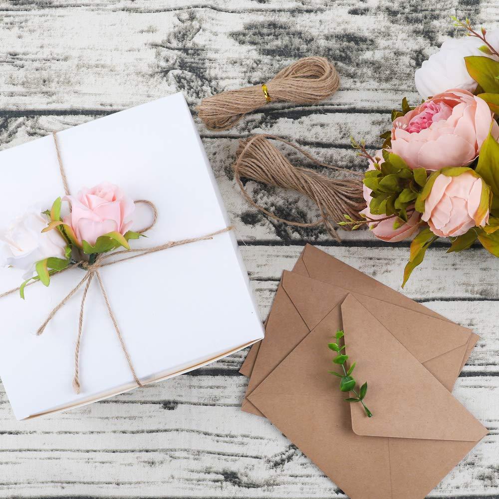 Moretoes Moretoes 8x8x4 Gift Boxes, 12pcs White Kraft Paper Gift Box with Lids for Wedding Present, Bridesmaid Proposal Gift, Birthday Party Gift, Engagements