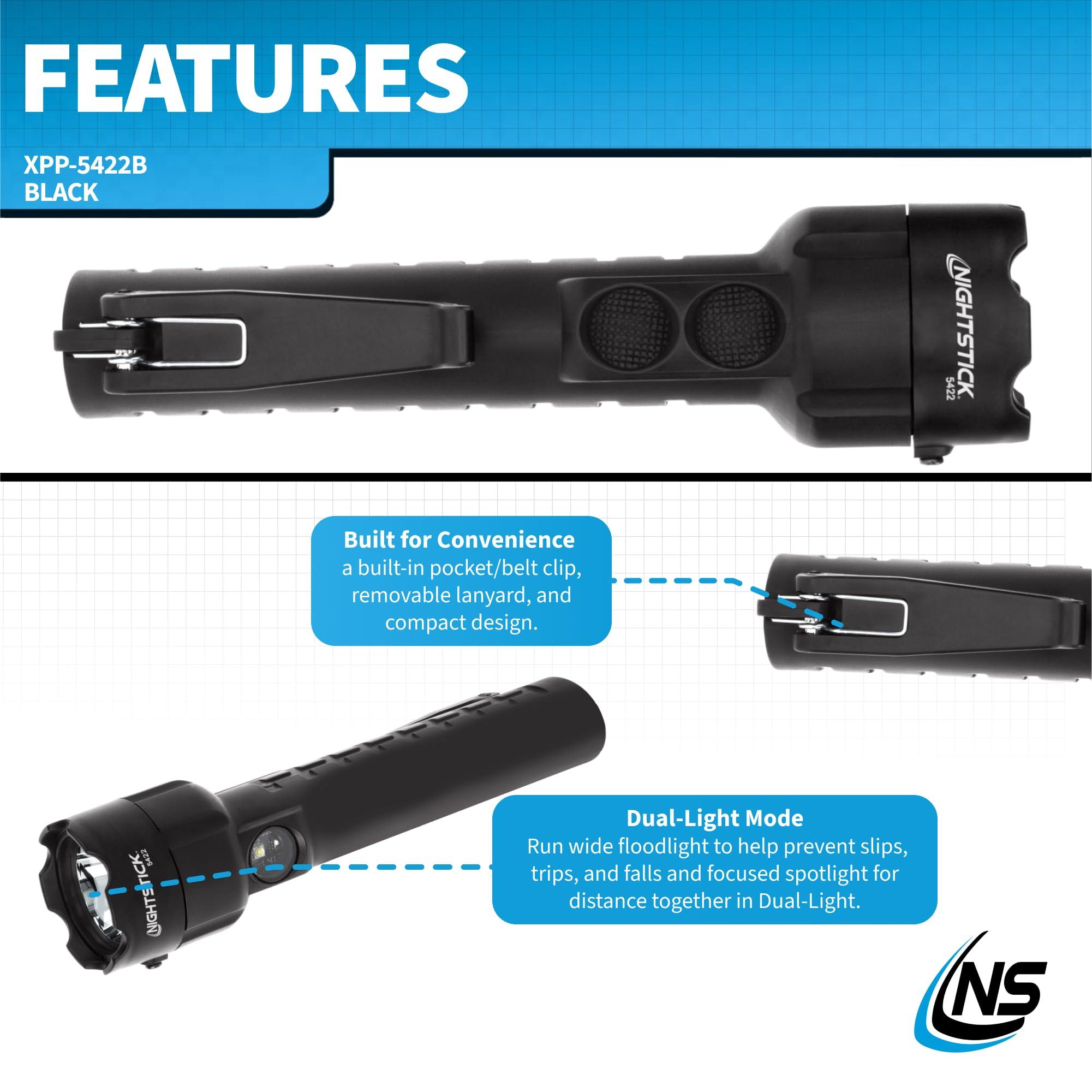 Nightstick Nightstick XPP-5422B 3 AA Intrinsically Safe Permissible Dual-Light Flashlight, Black