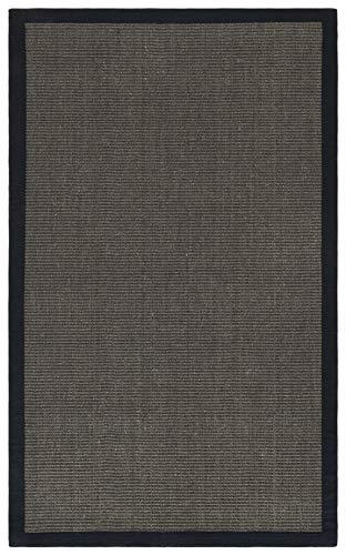 Safavieh SAFAVIEH Natural Fiber Collection Accent Rug - 4\' x 6\', Charcoal & Charcoal, Border Sisal Design, Easy Care, Ideal for High Traffic Areas in Entryway, Living Room, Bedroom (NF441D)