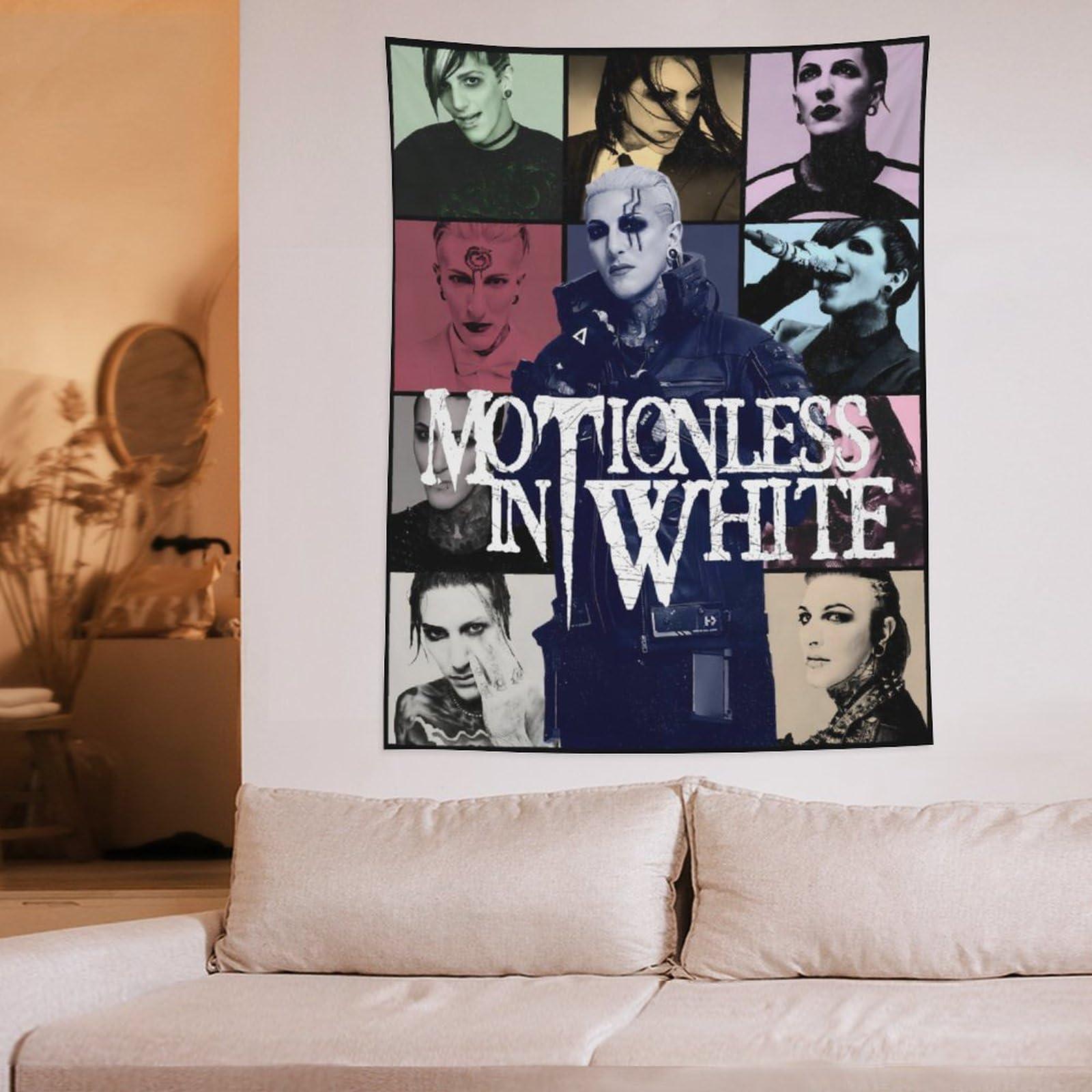 HA4PLUS HA4PLUS Motionless Metal In White Band Tapestry, Album Posters, Funny Aesthetic Wall Hanging, Wall Tapestry for Modern Family Bedroom Decor 60\"x80\"