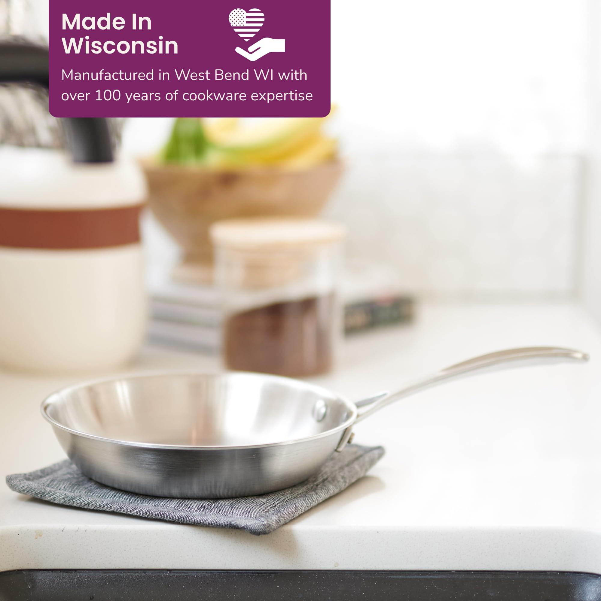 American Kitchen American Kitchen - 10 inch, Medium, Stainless Steel Skillet & Frying Pan, Made In America