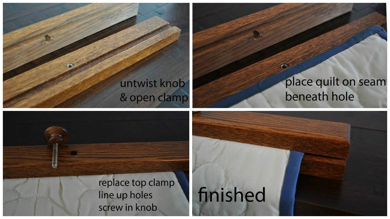 Hope Woodworking RRD Quilt Hanger for Wall for Display (48) Amish Made Wooden Quilt Rack Wall Mount - Rustic Tapestry Hangers for Rugs, Tapestries & Quilts Quilt Wall Hangers (Maple Wood, Natural Stain, 48 Long)