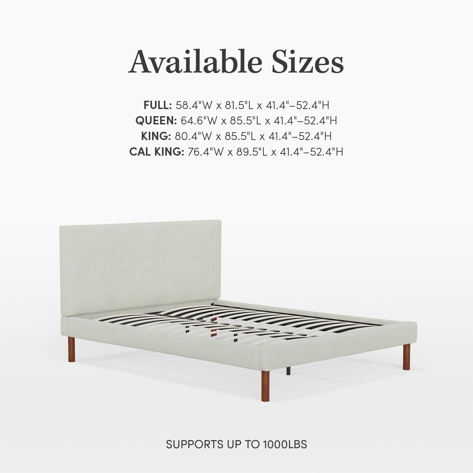 eLuxurySupply eLuxurySupply Bailey Upholstered Platform Bed with Headboard, Queen