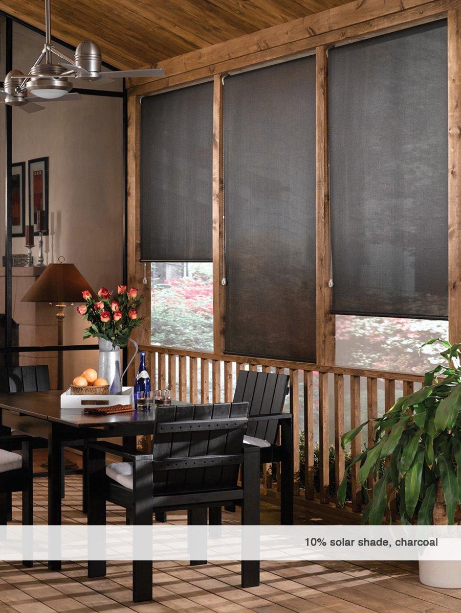 Windowsandgarden Custom Cordless Solar Shades 10 Percent Openness 69w x 72H, Charcoal