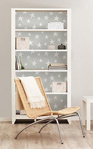 NuWallpaper NuWallpaper NU1932 Stardust Peel & Stick Wallpaper, Grey