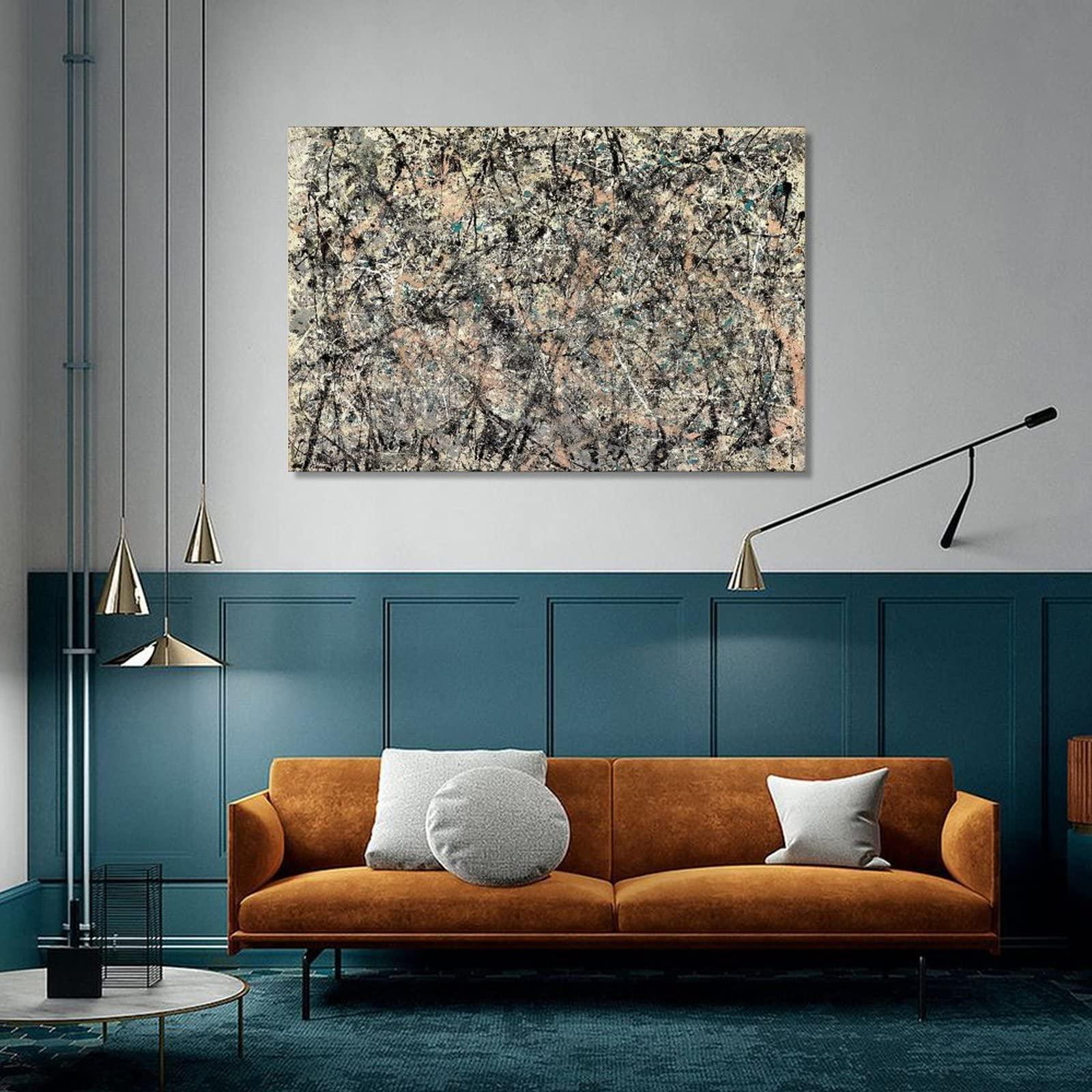 NIZHNAO 26 Abstract Paintings by Jackson Pollock - Number 1 (Lavender Mist) Poster Decorative Painting Canvas Wall Art Living Room Posters Bedroom Painting 20x30inch(50x75cm)