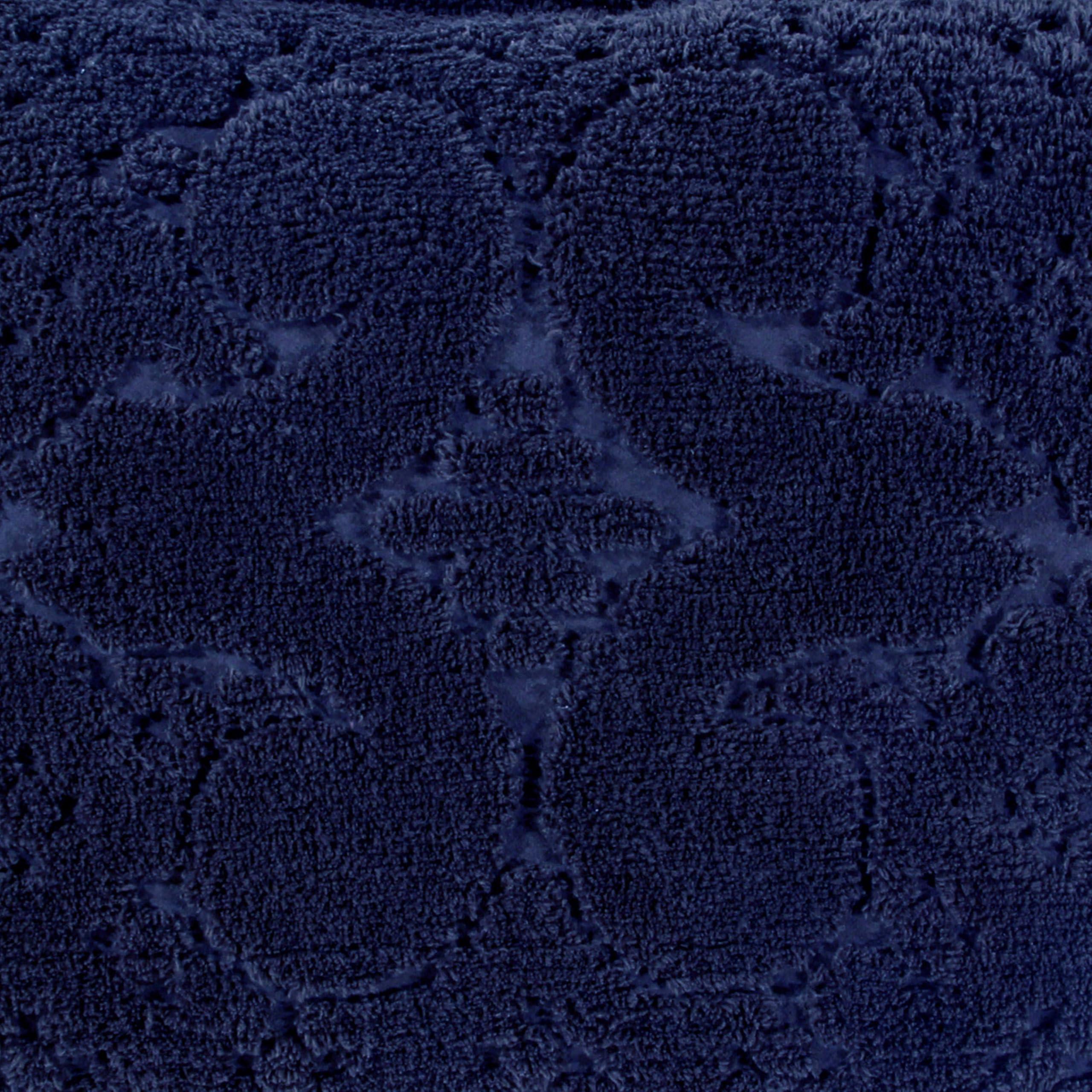 Better Trends Better Trends 100% Cotton Chenille Bedspread Set 3 Pieces Queen Size Bedspreads Navy Soft Bedspread Coverlet All Season 102\"x110\" with 2 Standard Sham Medallion Design Ashton Collection