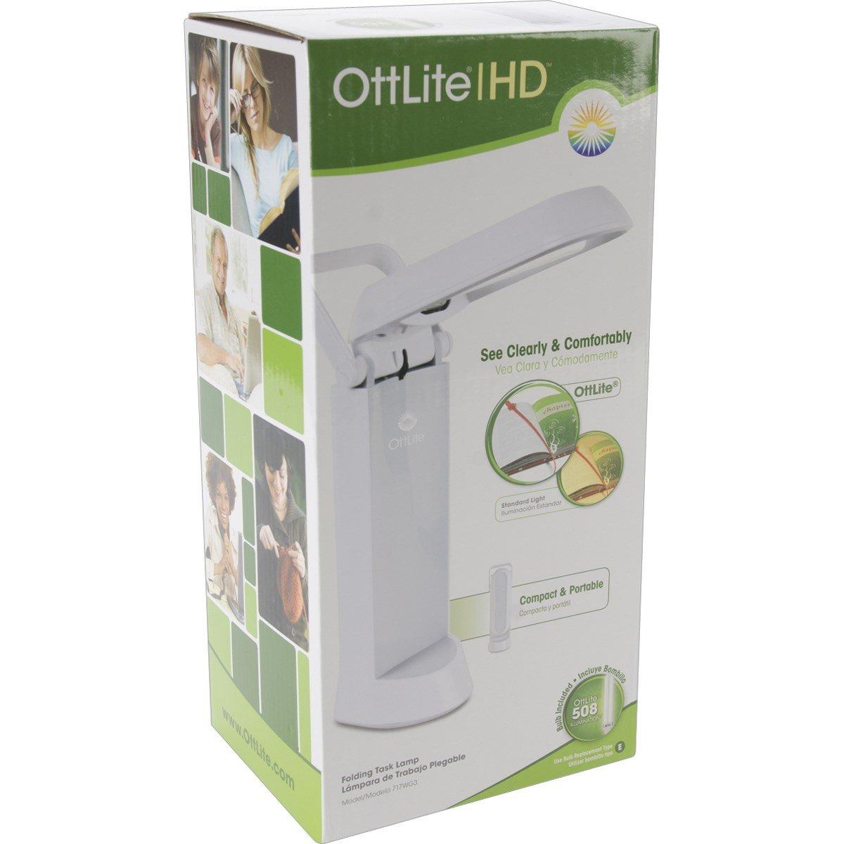OttLite OttLite 717WG3 13-watt Refresh Task Lamp, 4.56\" x 5.75\" x 12.06\", White Finish