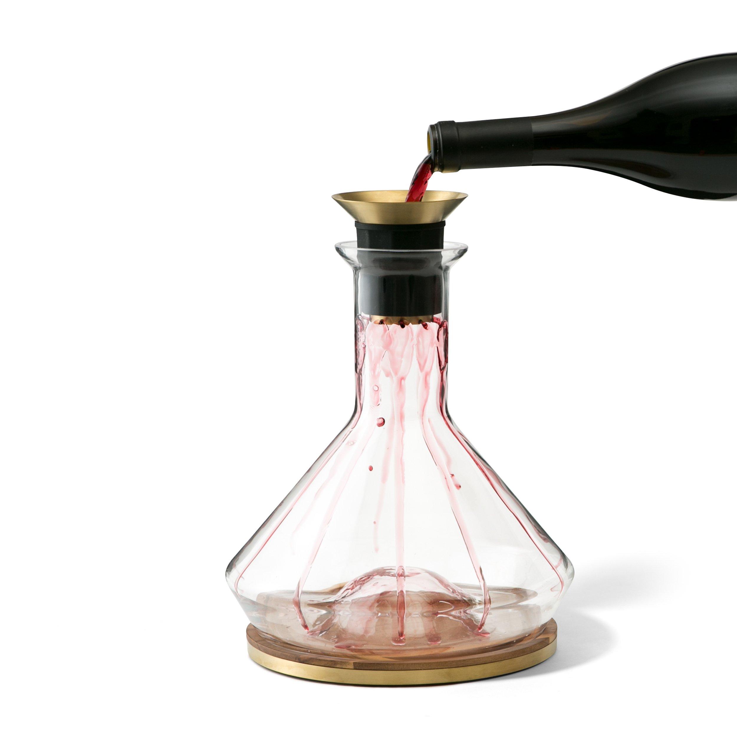 RBT RBT Decanter with Wood Coaster and Micro-Perforated Aerator