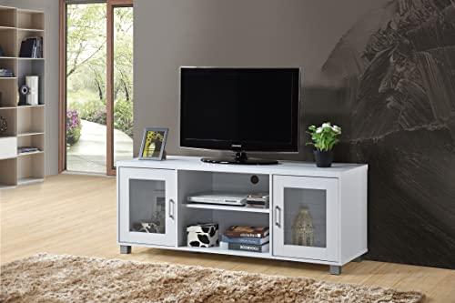 Hodedah Hodedah White 57\" Wide Entertainment Center HITV107 White