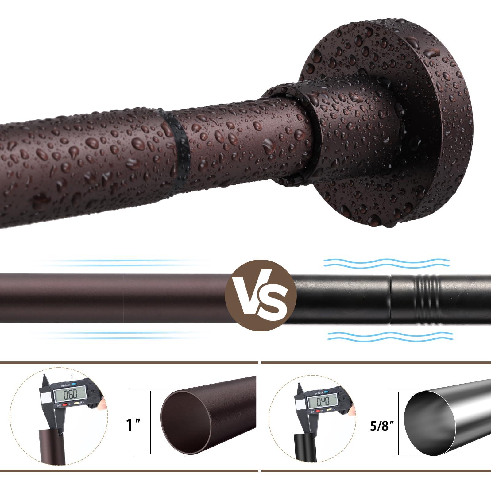 BRIOFOX BRIOFOX Shower Curtain Rod Adjustable 32-61 Inch, Spring Tension Shower Rod No Drilling Non Slip, Matte Bronze