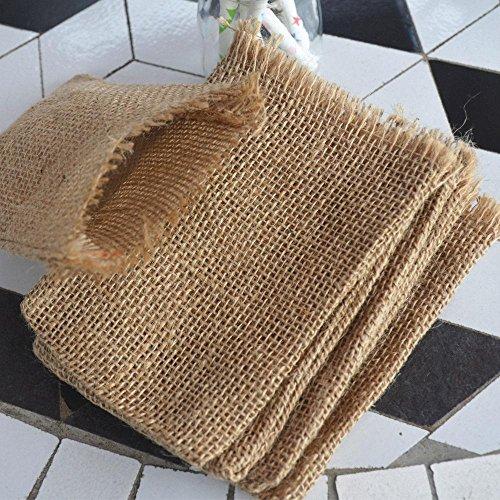 CTY Craft Jute Hessian Burlap Bags with White Love Heart Print Rustic Wedding Favors Party Gift Candy Bags 25pcs
