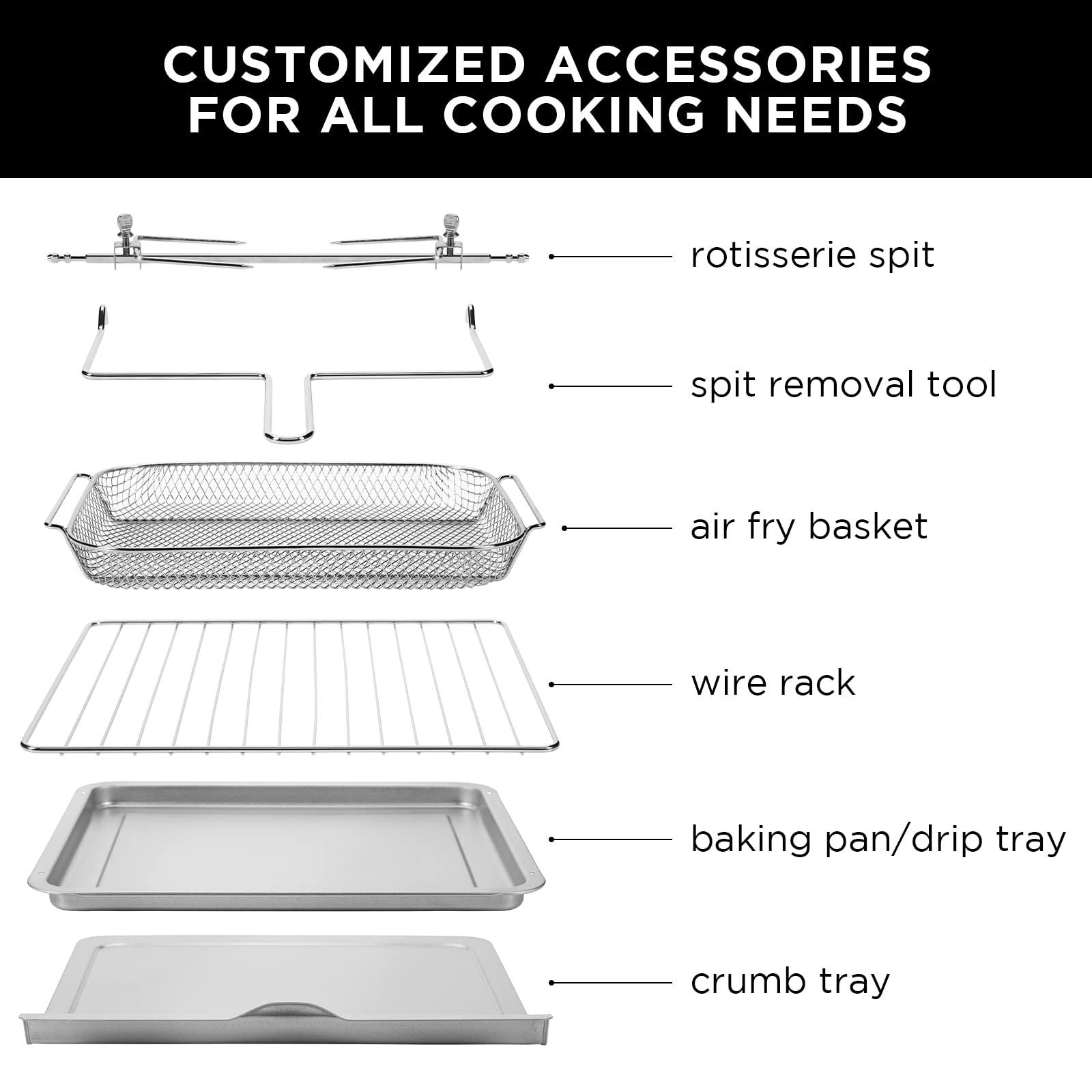 Chefman Chefman Extra Large Air Fryer and Convection Oven with French Doors and Rotisserie Spit, The Easiest Way to Cook Oil-Free, Double Wide Glass Windows Open for Convenient Access and Viewing, 24.5 Liters