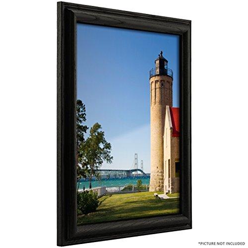 Craig Frames Craig Frames 130ASHBK Wood Grain Finish 22 by 34-Inch Picture/Poster Frame, 1-Inch Wide, Black