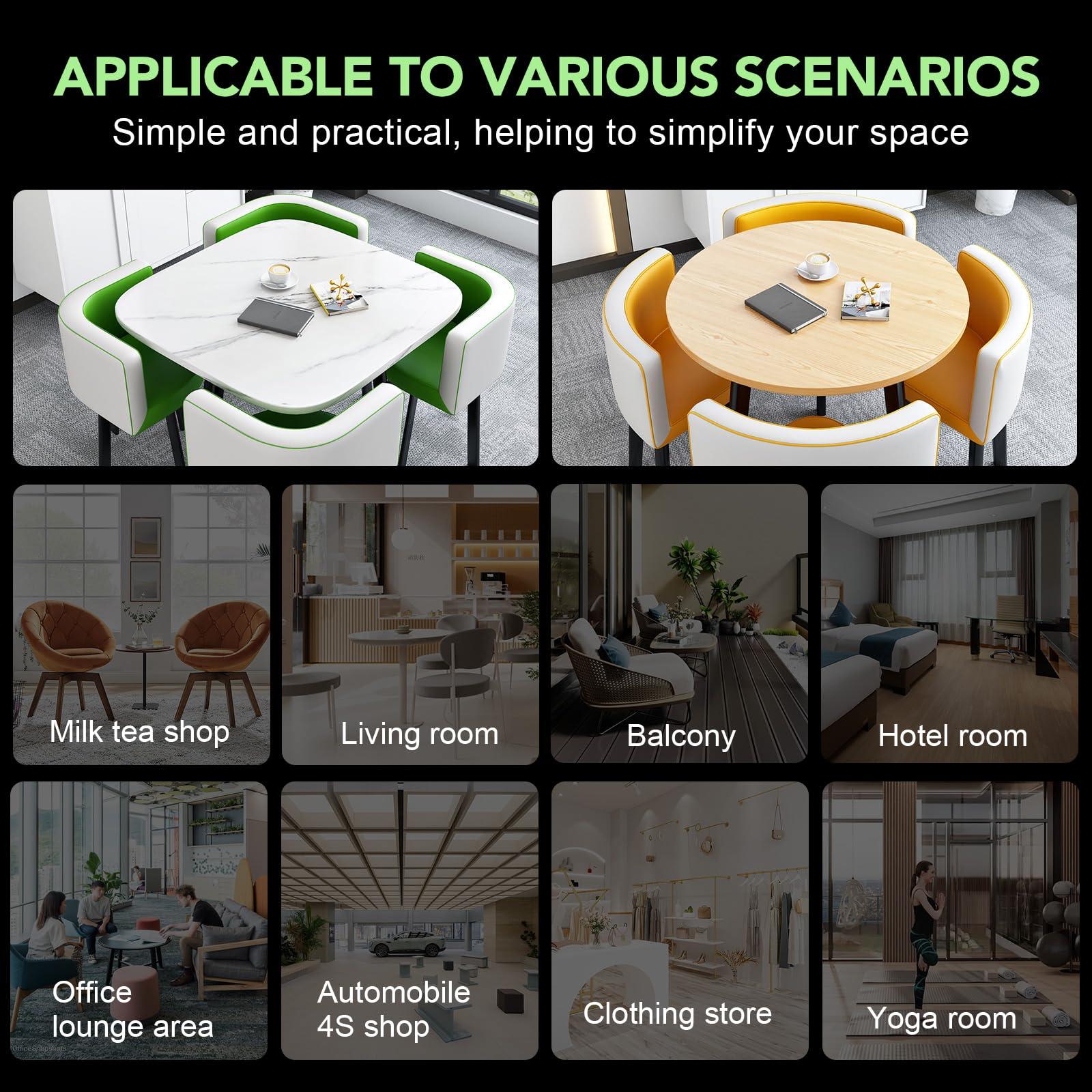 YKLYTBD YKLYTBD Dining Table Set for 4, Modern Dining Room Table Set for 4, Round Dining Table with 4 Chairs, Conference Reception Table, Kitchen Breakfast Nook Table Set Furniture