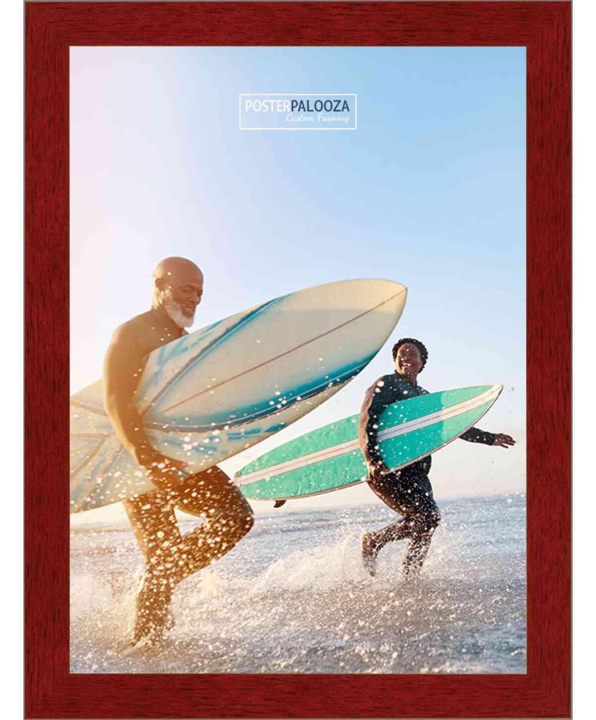 Poster Palooza Poster Palooza 23x15 Frame Hamilton Cherry Brown Red Solid Wood Picture Frame | 0.8125 Inch Moulding Width | with UV Acrylic Plexiglass, Foam Board Backing & Hanging Hardware Included