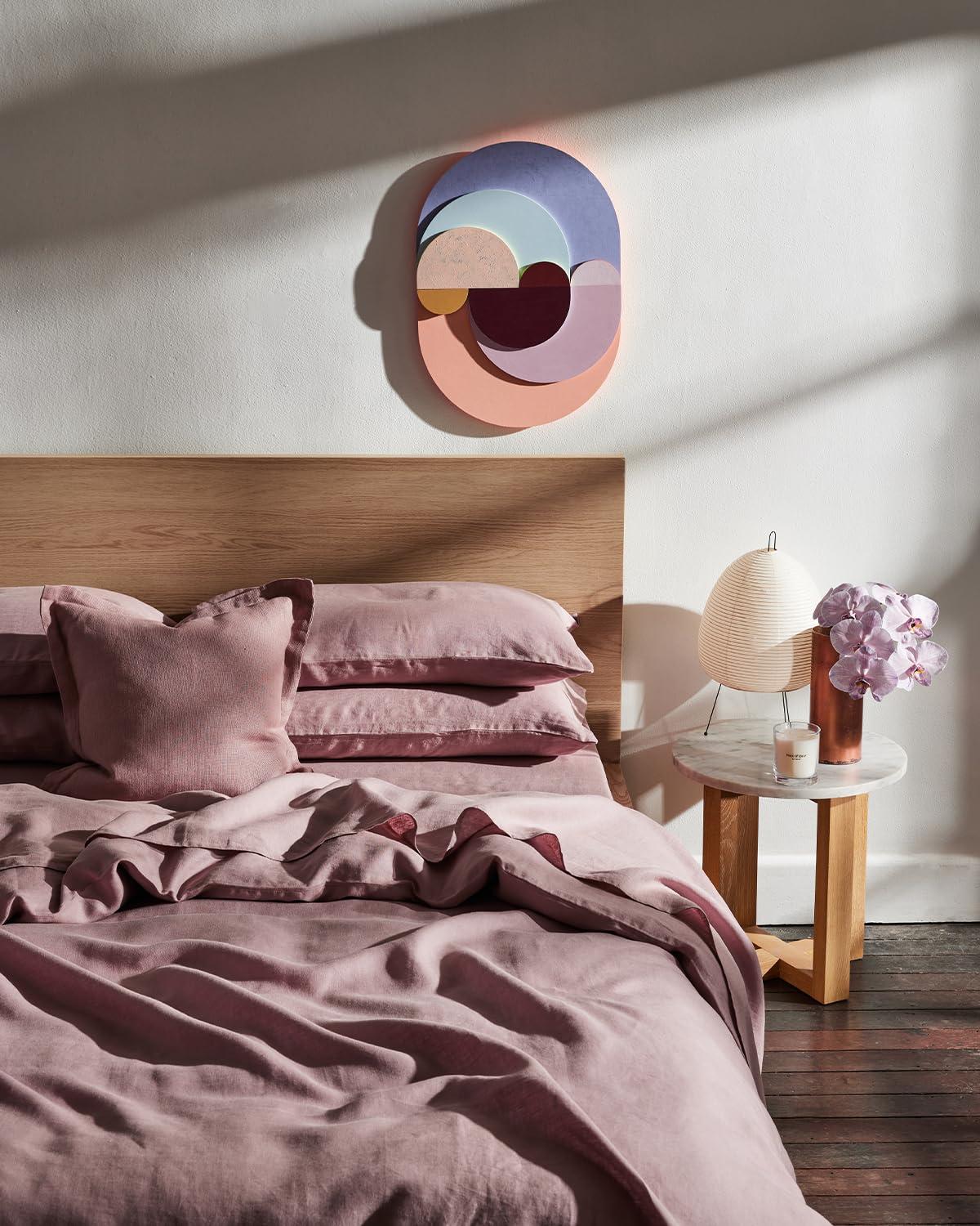 Bed Threads Bed Threads - Linen Duvet Cover - 100% French Flax Linen - 170 GSM - Luxury Duvet Cover - Eco-Friendly - Breathable, Durable & Soft - with Button Closures - Machine Washable - Full/Queen - Lavender