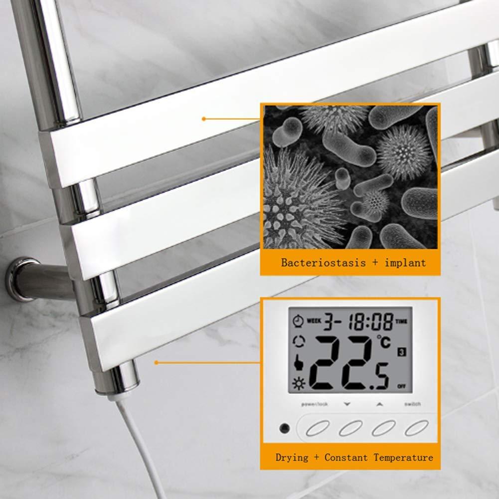 FGDSEEEKJUFHH Electric Heated Towel Warmer Rack, Wall-Mounted Waterproof Heated Drying Towel Radiator with 7 Bars, Thermostatic Stainless Steel Heater Towel Rail for Bathroom (Bb)