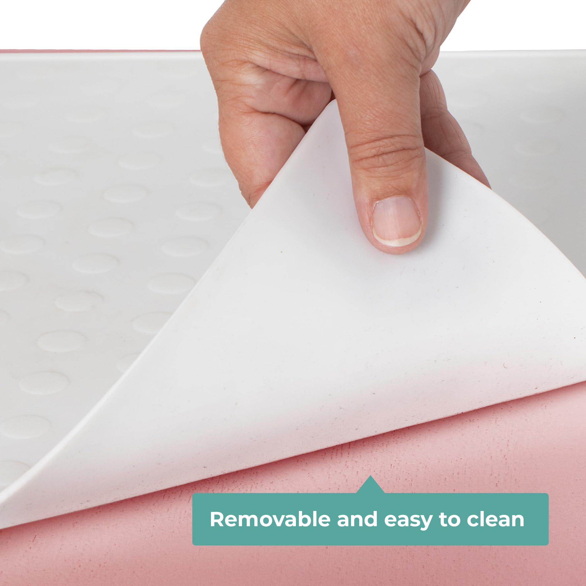 Guidecraft Guidecraft Contemporary Kitchen Helper Toddler Tower - Limited Edition Pink. Original Folding Montessori Learning Step Stool with Safety Nets