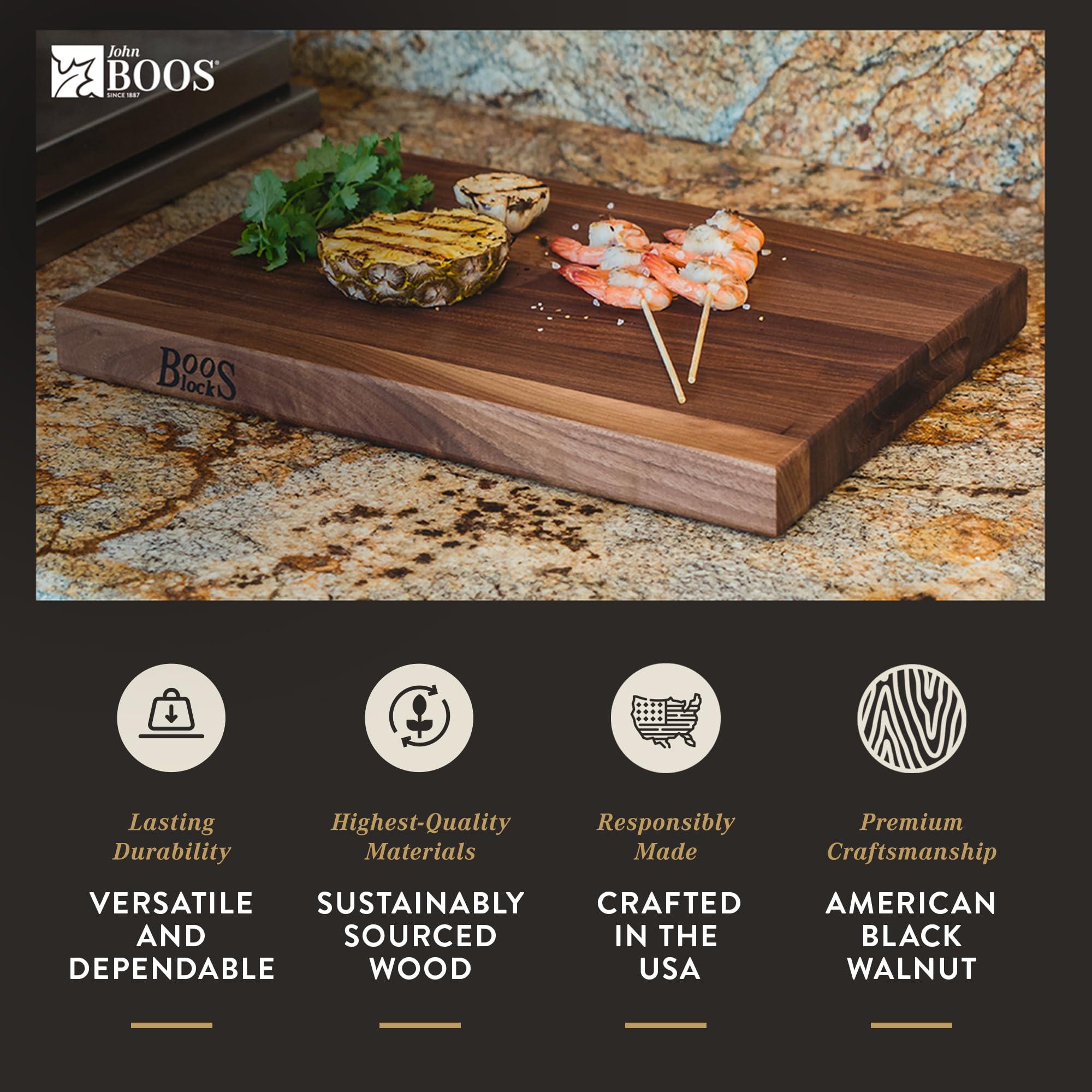John Boos John Boos Block R-Board Reversible Wood Cutting Board, 24\"x18\"x1.5\", Walnut