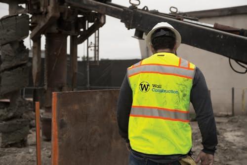 ML Kishigo Kishigo Unisex High Visibility Reflective Premium Black Series Black Bottom Vest 1515, Zipper Closure, Polyester, ANSI 107 Type R/Class 2, Construction, Utility, Waste Management (Lime, L)